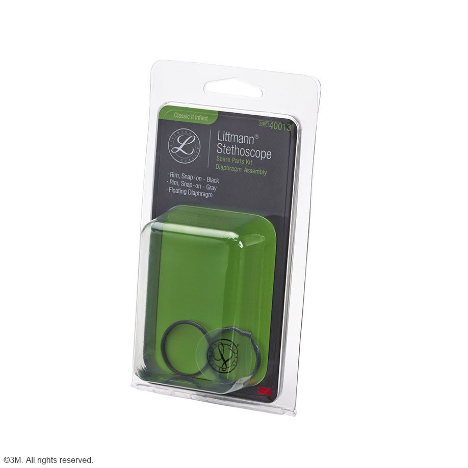 3M Littmann Ersatzteil-Membran-Set für Classic II Säugling Stethoskop, schwarz/grau