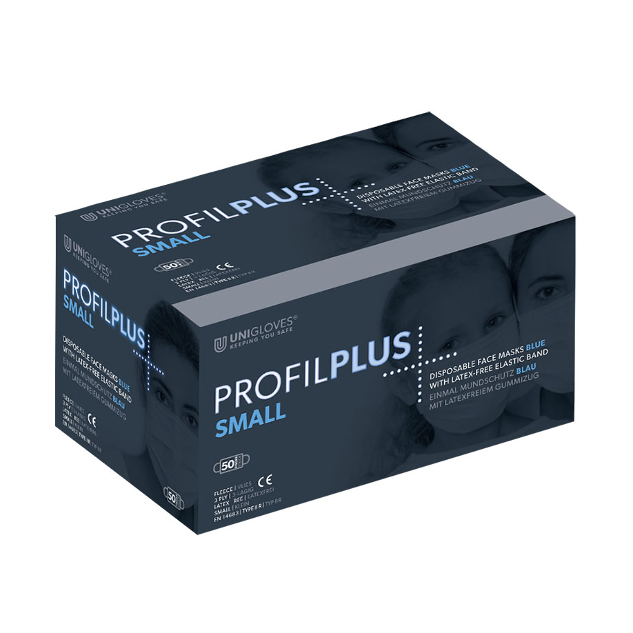 Einmal-Mundschutz Profil Plus SMALL, blau (50 Stck.)