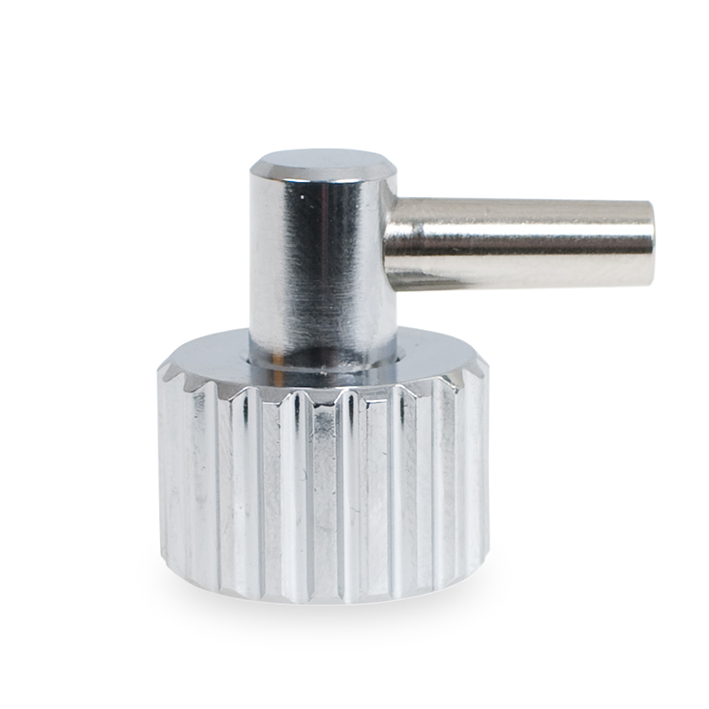 Winkelanschlusstülle mit Überwurfmutter, abgewinkelt 90°, Ø 6 mm, UNF 9/16