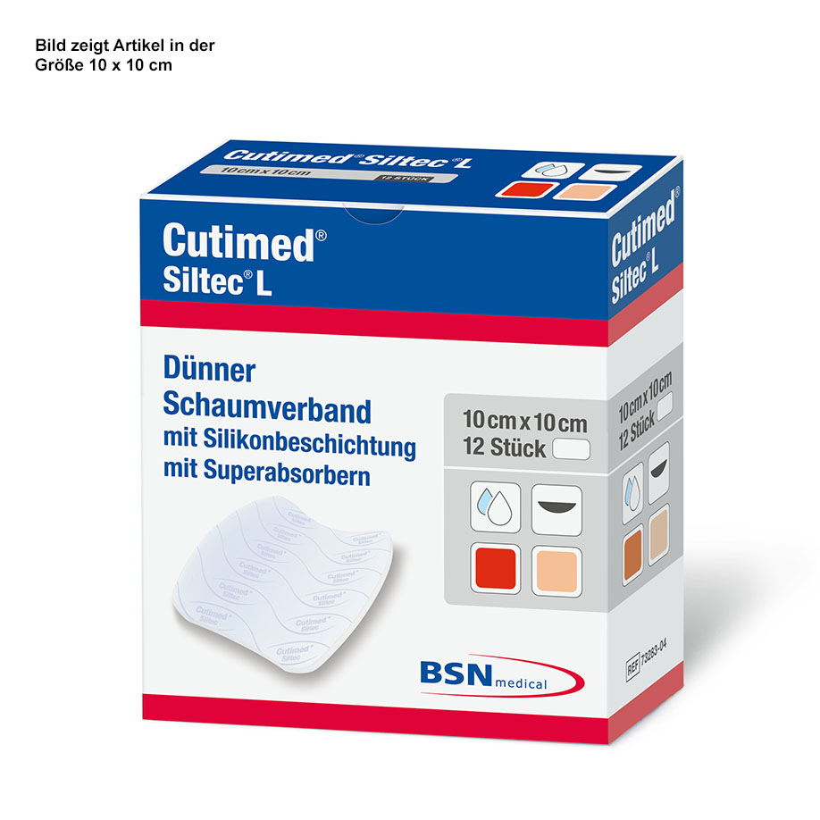 Cutimed Siltec L Schaumverband 15 x 15 cm steril (12 Stck.)