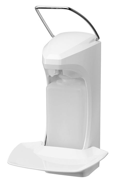 Manueller Desinfektionsmittelspender RX 5 M (Non-Locking) 500 ml weiß, mit Abtropfschale