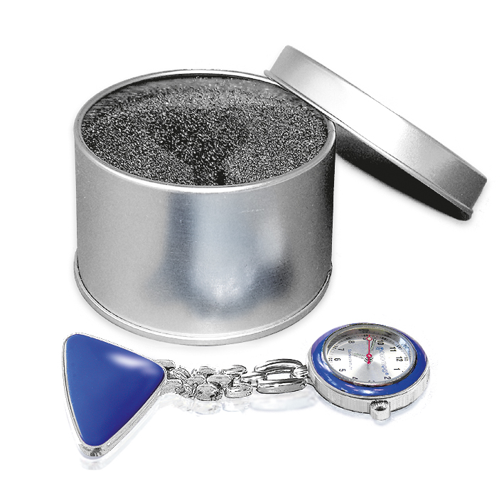 Kitteluhr ratiomed blau/silber in Metalldose