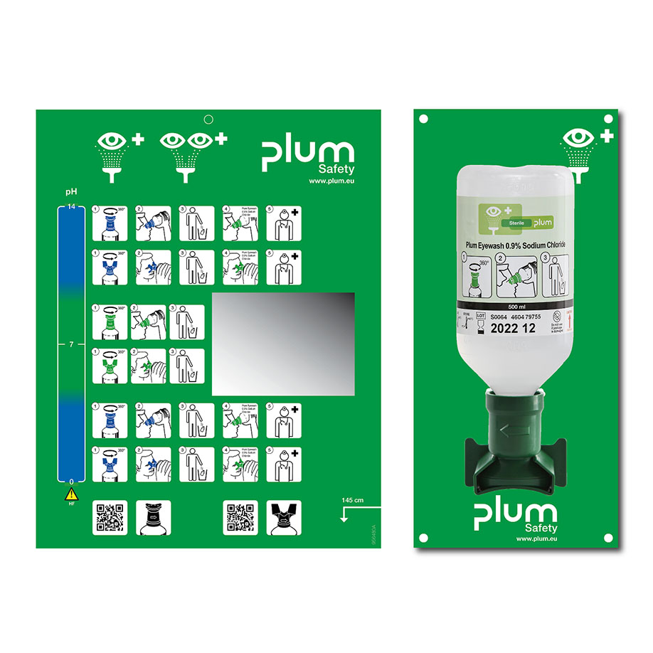 Plum Open Station Single mit 1 Flasche, inkl. Wandhalter und Piktogramm