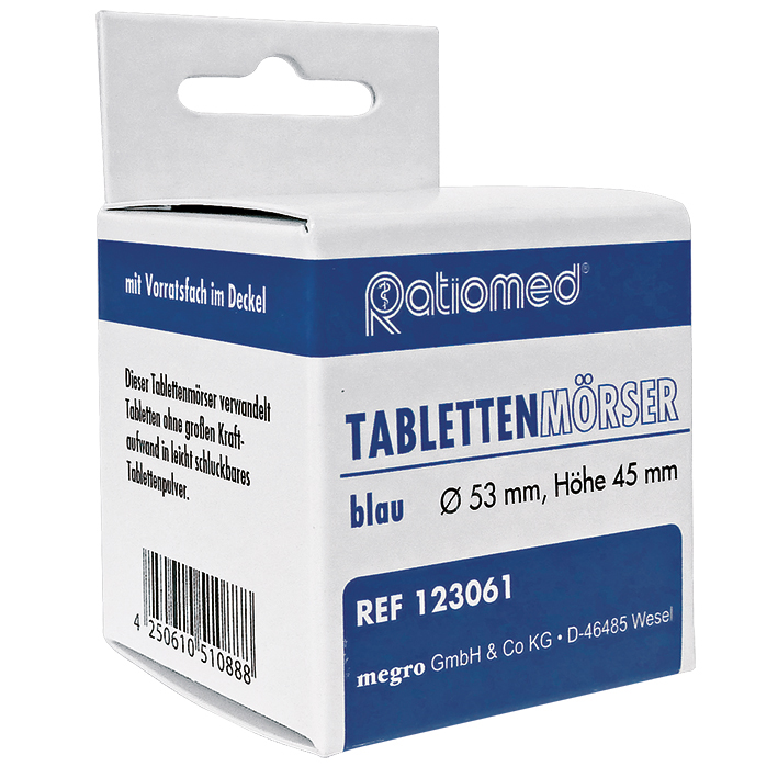 Tablettenmörser ratiomed, blau