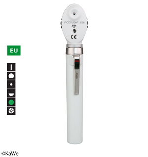KaWe PICCOLIGHT E56 Ophthalmoskop 2,5 V stone, XH, Griff AA, 6 Blenden