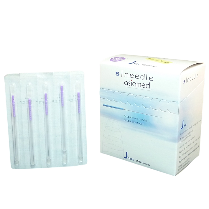 S-Needle J-Type 1640 Place N'Press Akupunkturnadeln 0,16 x 40mm (100 Stck.) mit farbigem Kunststoffgriff