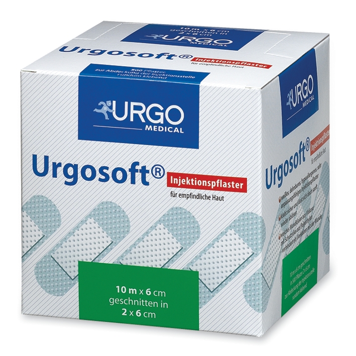 Urgosoft Injektionspflaster, 2 x 6 cm, weiß, rundum klebend (500 Stck.)