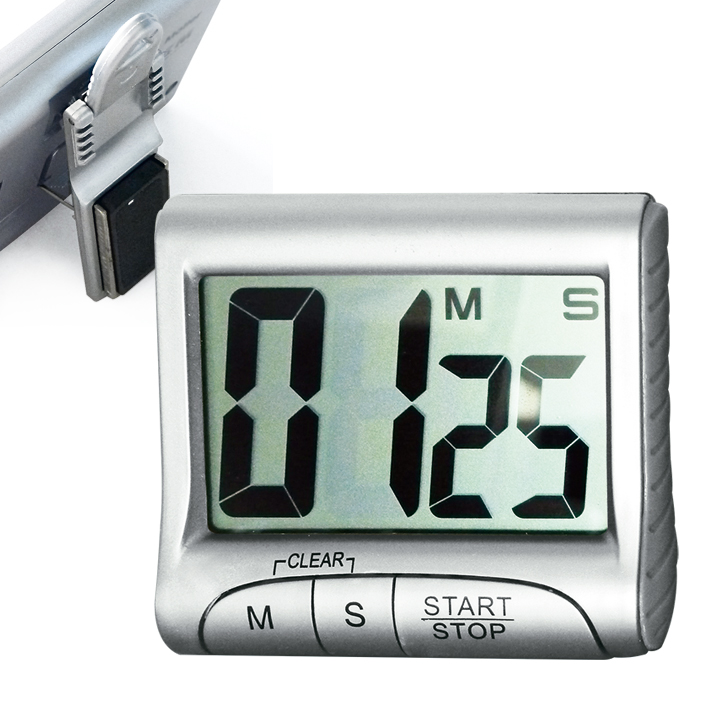 Digital Timer mit großem Display silber