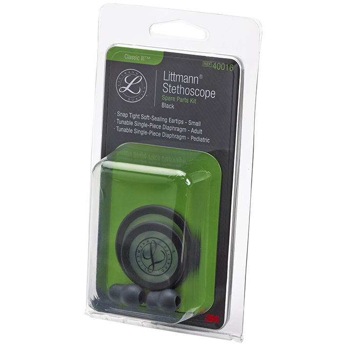 3M Littmann Ersatzteil-Set schwarz, für Classic III, Cardiology IV und CORE Stethoskop