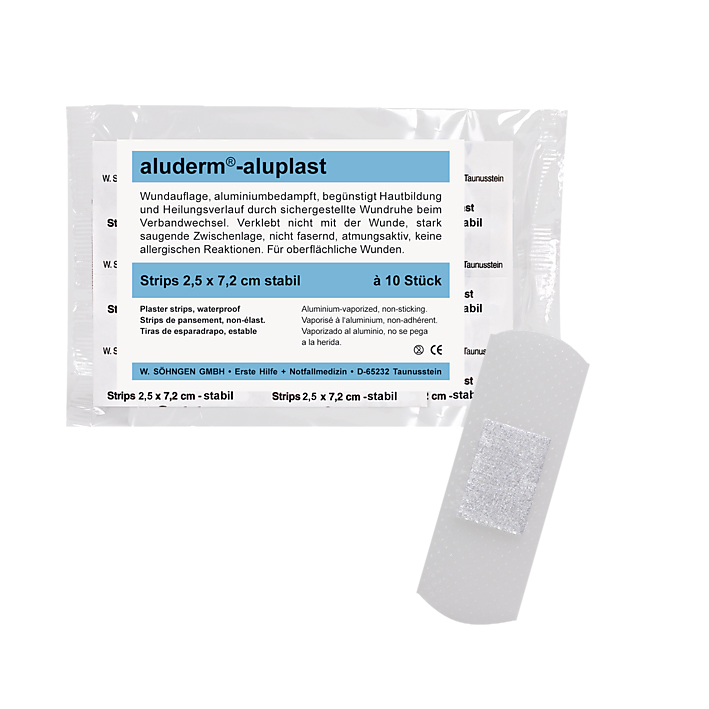 aluderm-aluplast Strips stabil ca. 2,5 x 7,2 cm (10 Stck.)