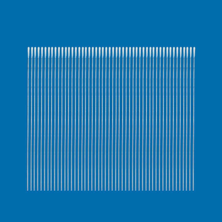 Wattestäbchen Aluminium, steril, 15 cm, Ø 1 mm, Wattekopf Ø 2 mm (100 Stck.)