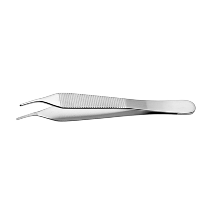 anat. Pinzette nach ADSON, abgewinkelt, gerieft, 12 cm
