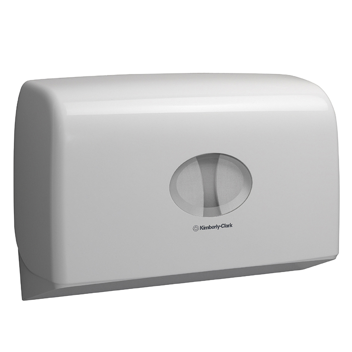 AQUARIUS Mini Doppelrollenspender für mini Jumbo Toilet Tissue, weiß 29,2 x 45,9 x 12 cmPal. = 48 Stck.