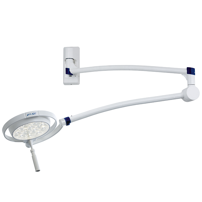Mach LED 120 F (fokussierbar) LED Untersuchungsleuchte Wandmodell mit SWING-Arm inkl. Netzteil im Wandlager montiert