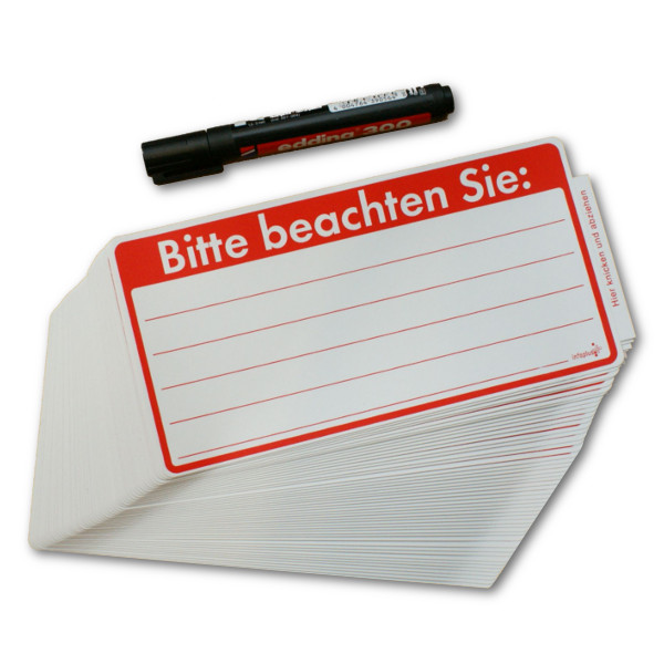 Folienschilder: -Bitte beachten Sie-, 50 Stk.
