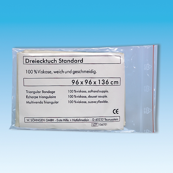 Dreiecktuch Standard rohweiß nach DIN 13168, ca. 96 x 96 x 136 cm