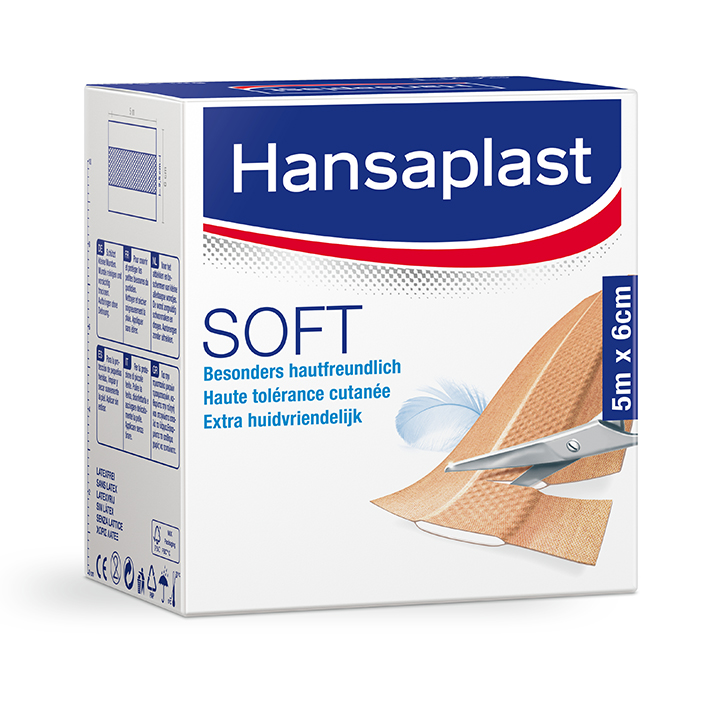 Hansaplast Soft Wundschnellverband hautfarben, 5 m x 6 cm