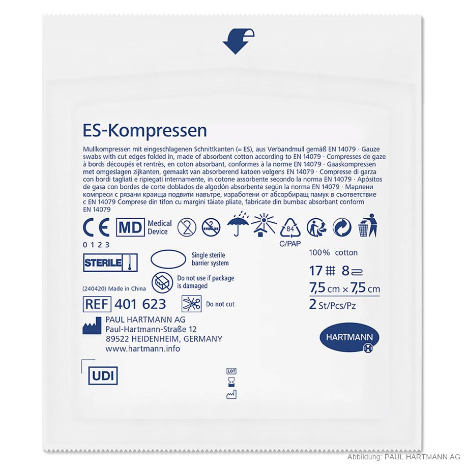 ES-Kompressen steril 8-fach 7,5 x 7,5 cm (5 x 2 Stck.)