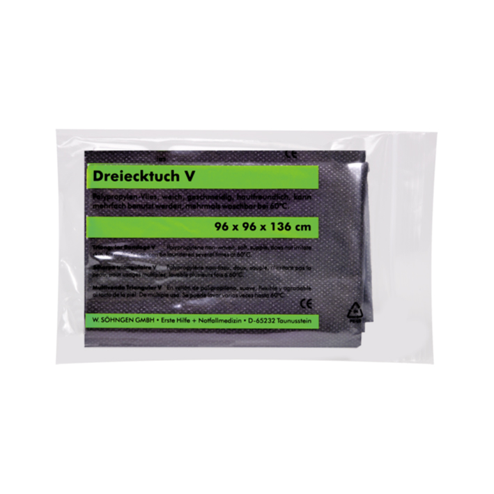 Dreiecktuch V schwarz DIN 13168 ca. 96 x 96 x 136 cm