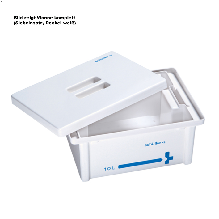 Instrumentenwanne 10 Ltr. kpl. mit Siebeinsatz und Deckel transparent