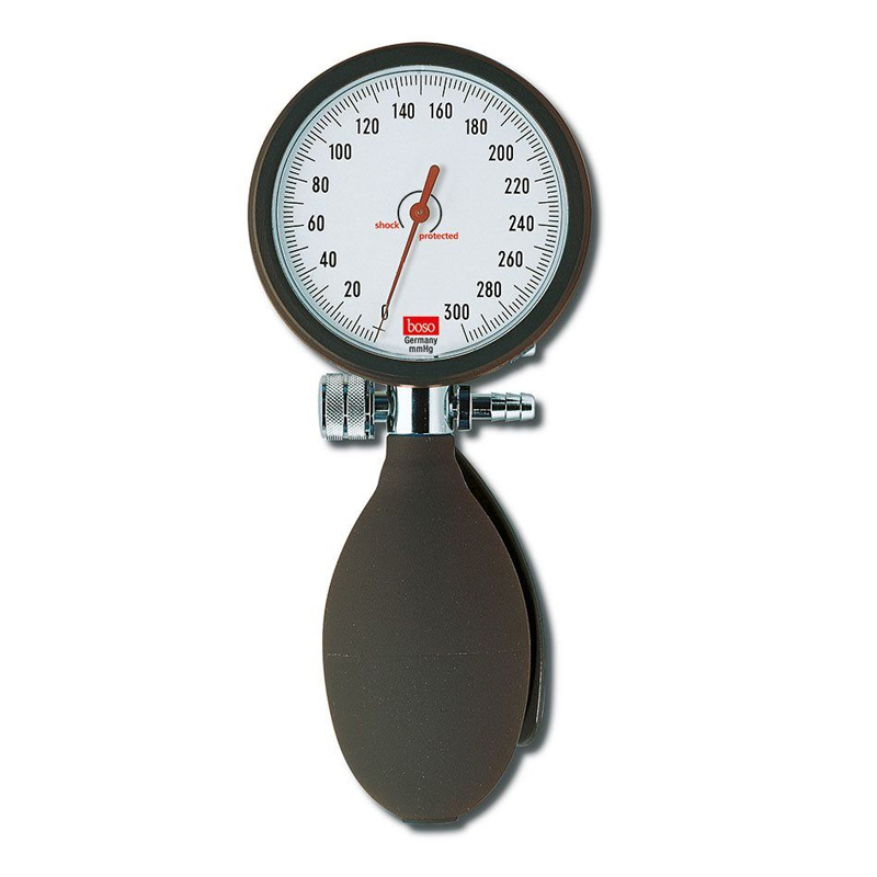Manometer allein für boso clinicus II Blutdruckmessgerät Ø 60 mm, Doppelschlauch, allein mit Druckball, schwarz