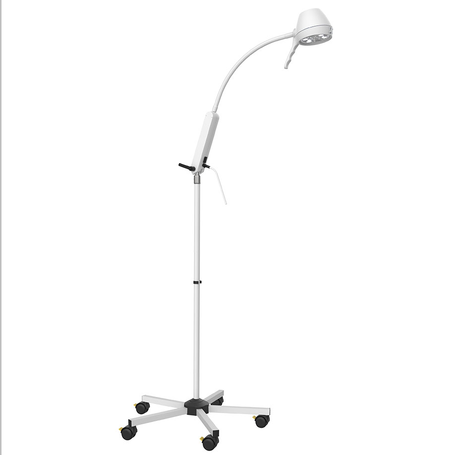 LED-Untersuchungsleuchte Touchless mit Flexarm auf Standrohr mit Rollfuß