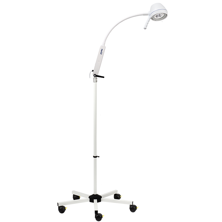 LED-Untersuchungsleuchte Touchless mit Flexarm auf Standrohr mit Rollfuß