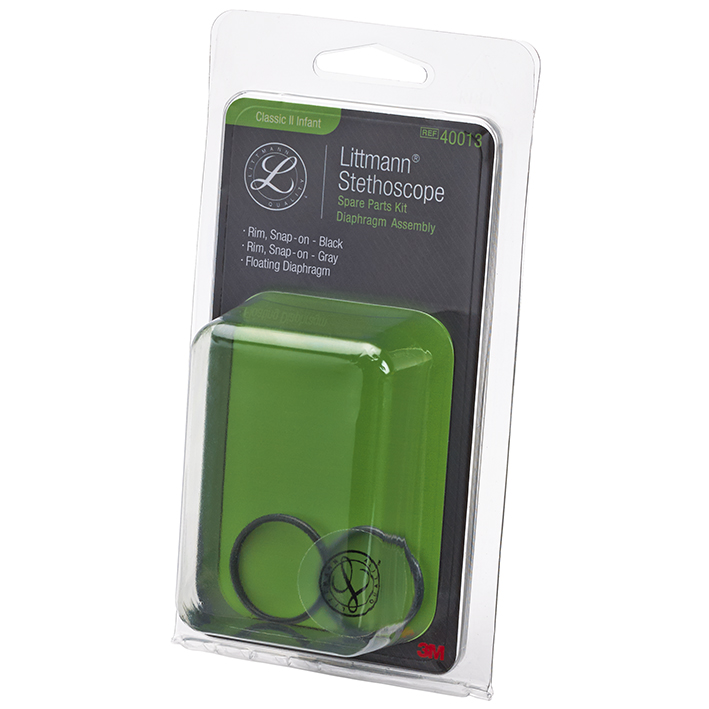 3M Littmann Ersatzteil-Membran-Set für Classic II Säugling Stethoskop, schwarz/grau