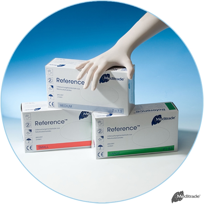 Reference U.-Handschuhe Latex, leicht gepudert, unsteril, Gr. XS (100 Stck.)