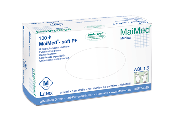 MaiMed soft PF Latex-Handschuhe PF Gr. L, unsteril, 100 St./Box