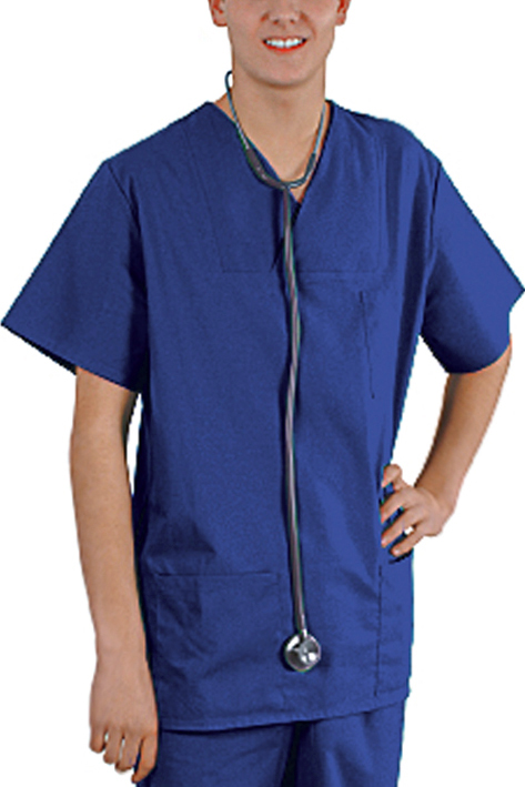 Kasack Typ Basel kornblau, Gr. S = I Gr. 38/40 (Damen), 44/46 (Herren) 50 % Baumwolle / 50 % Polyester