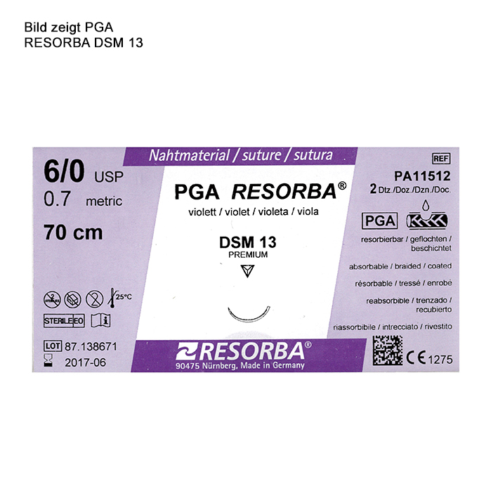 PGA-RESORBA DSM 18 3/0=2 ungefärbt, Nahtmaterial Fadenlänge 45 cm (24 Stck.) #PAN1155#