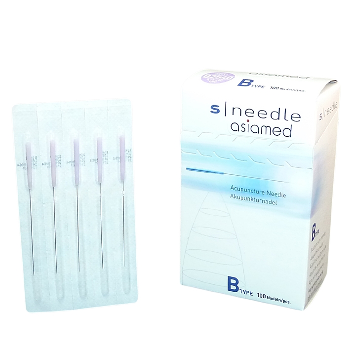 S-Needle B-Type 3050 Akupunkturnadeln 0,30 x 50 mm, Nr. 8 (100 Stck.) mit farbigem Kunststoffgriff