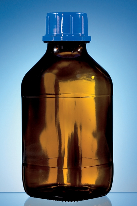 Gewindeflasche, Braunglas, 250 ml, mit Schraubkappe, PP, GL 32 unbeschichtet