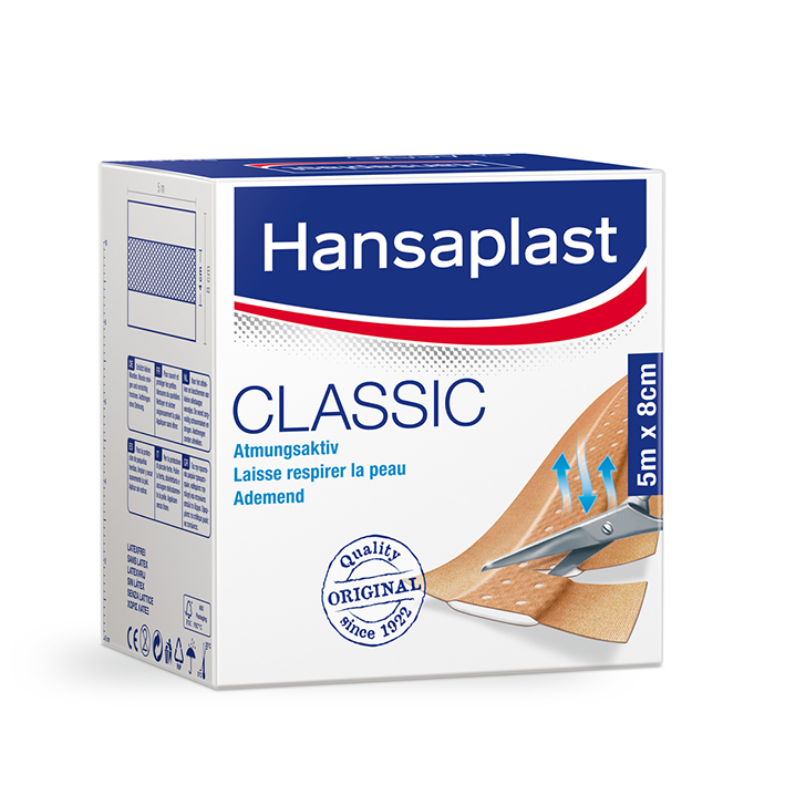 Hansaplast Classic Wundschnellverband, 5 m x 8 cm