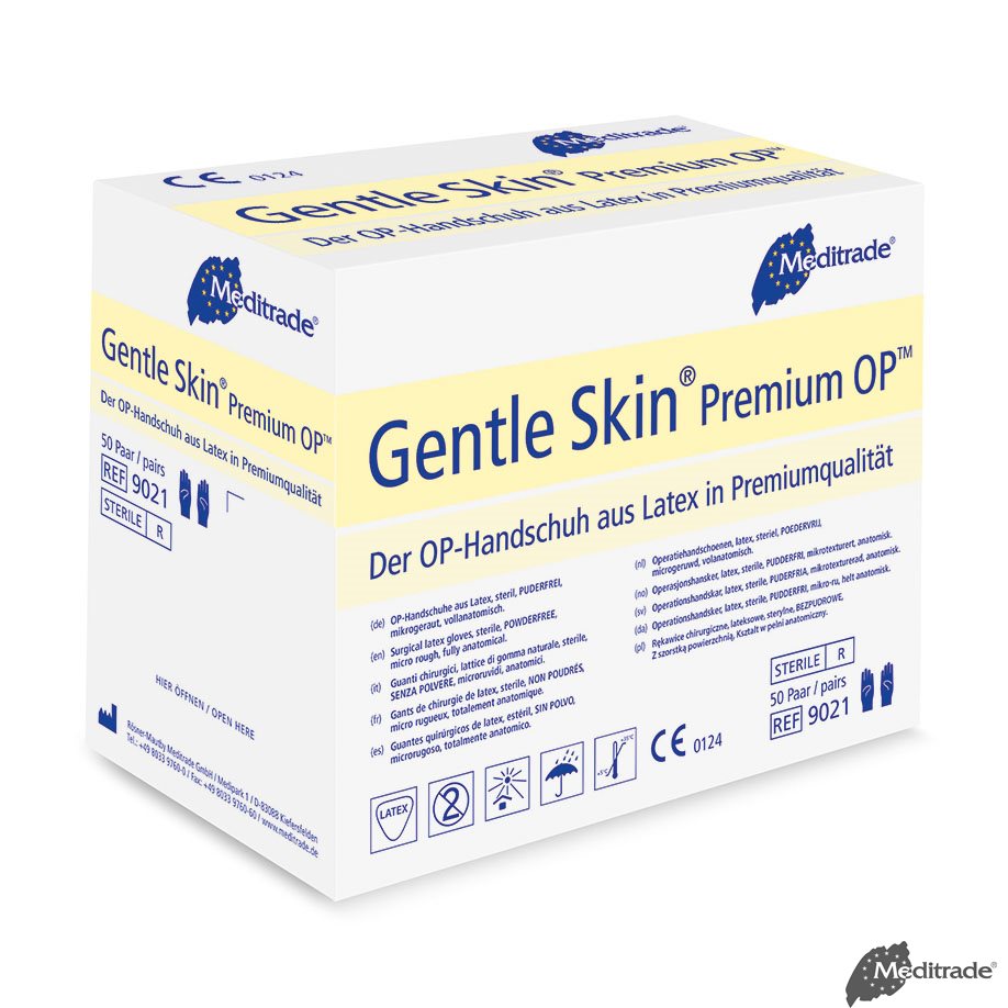 Gentle Skin Premium OP-Handschuhe Latex, PF, steril, Gr. 9 (50 Paar)