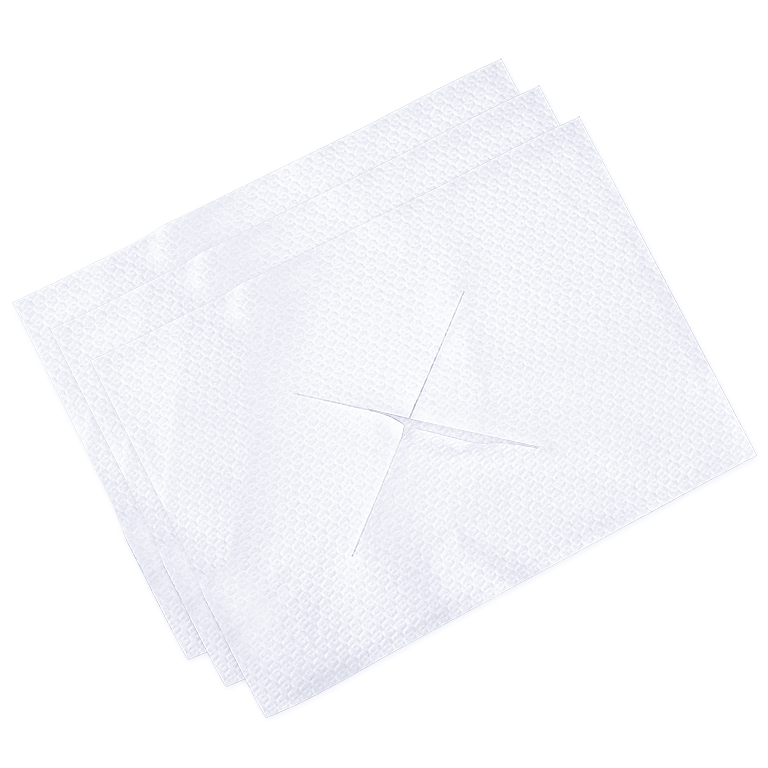 Massageliege-Gesichtsauflagen Airlaid weiß 35 x 28 cm (100 Stck.)
