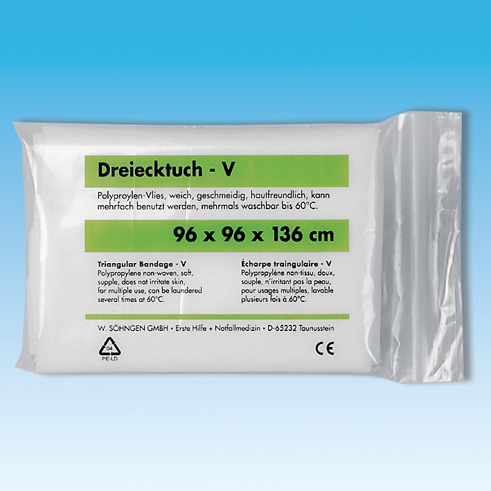 Dreiecktuch V reinweiß nach DIN 13168 ca. 96 x 96 x 136 cm