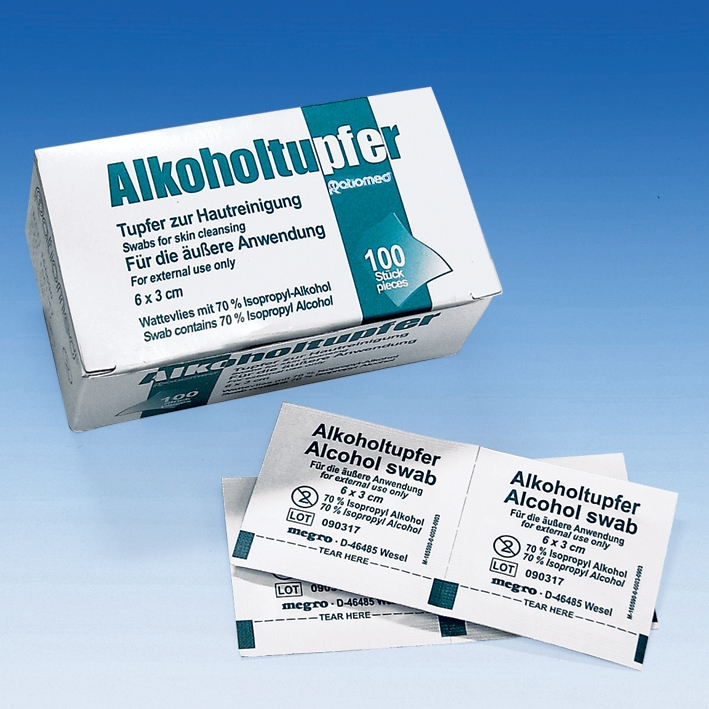 Alkoholtupfer ratiomed 6 x 3 cm (100 Stck.)