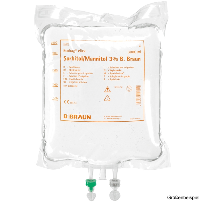Sorbitol/Mannitol 3 % B. Braun - z. Zt. nicht lieferbar -/ Alternative: PET FREU918(4x3000ml) Ecobag click