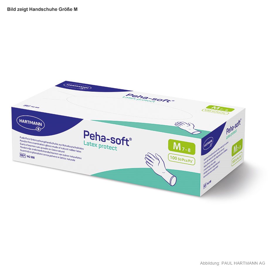 Peha-soft latex protect U.-Handschuhe PF Gr. L, unsteril (100 Stck.)