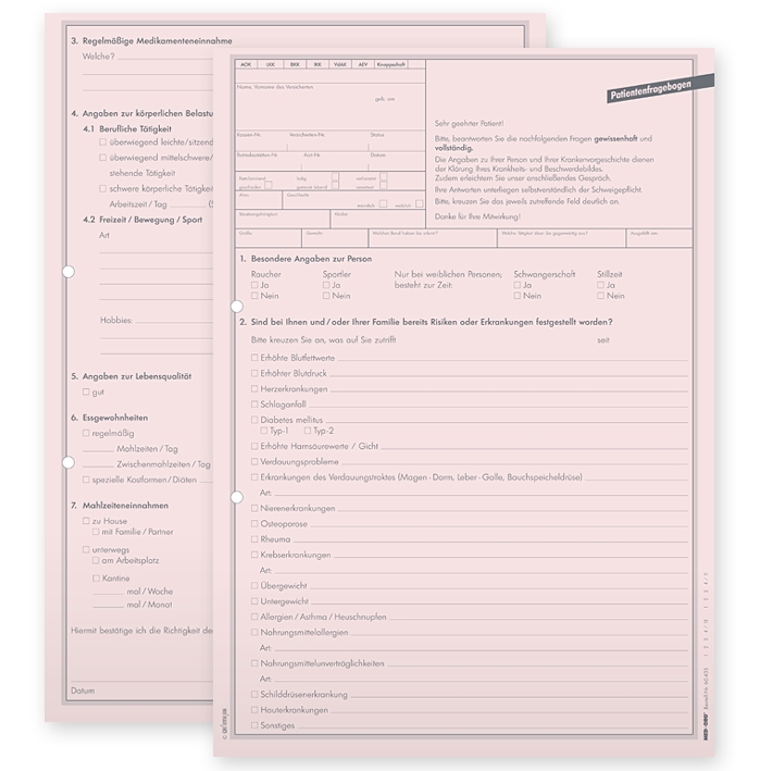 Patientenfragebogen DIN A4 (100 Stck.)