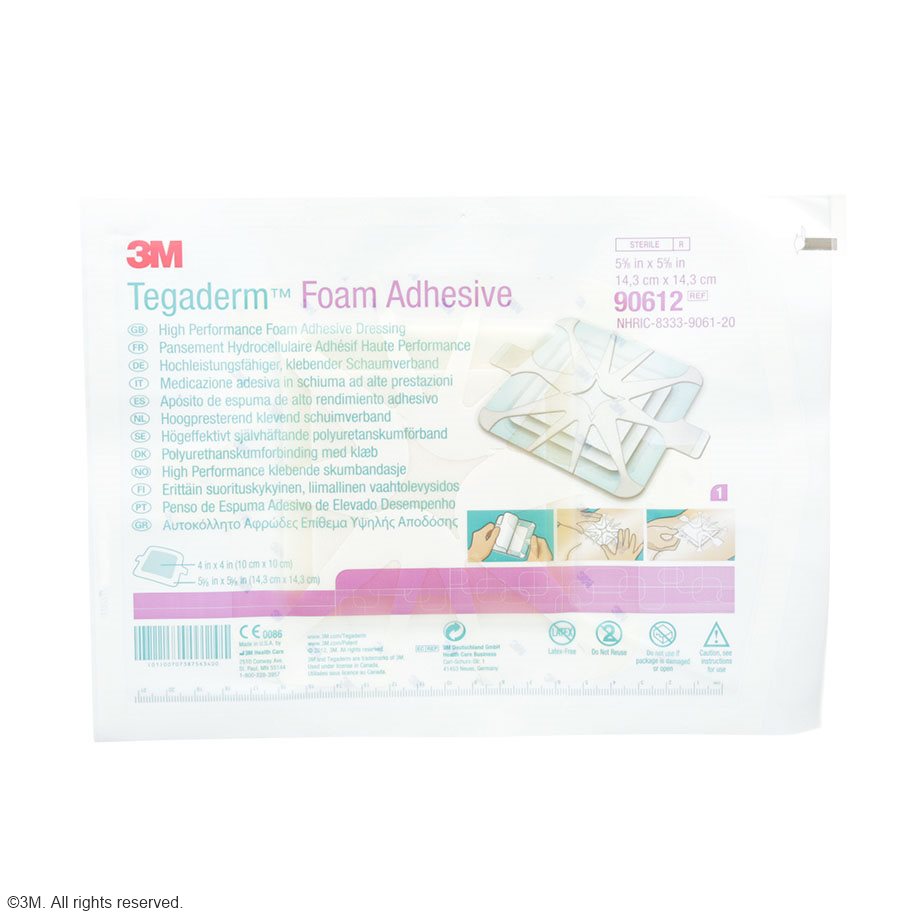 3M Tegaderm Foam Adhesive Schaumverband quadratisch, 14,3 x 14,3 cm (10 Stck.) mit Kleberand
