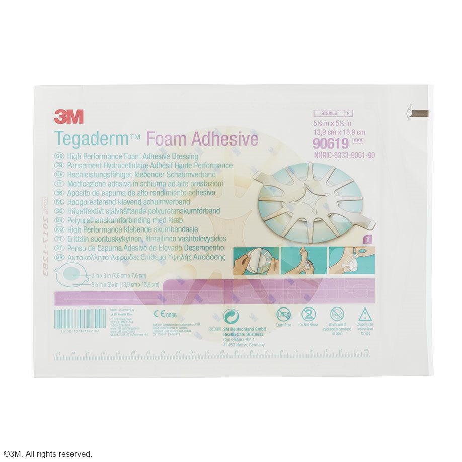 3M Tegaderm Foam Adhesive Schaumverband rund, m. Kleberand, Ø 13,9 cm (5 Stck.)