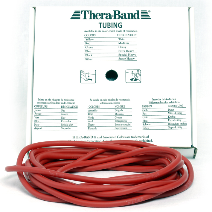 TheraBand Tubing 7,5 m, mittel stark - rot