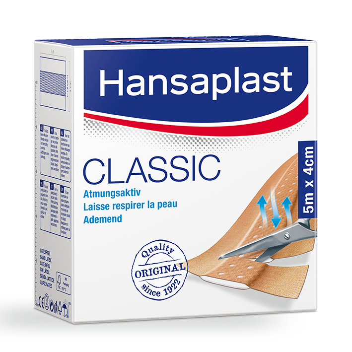 Hansaplast Classic Wundschnellverband, 5 m x 4 cm