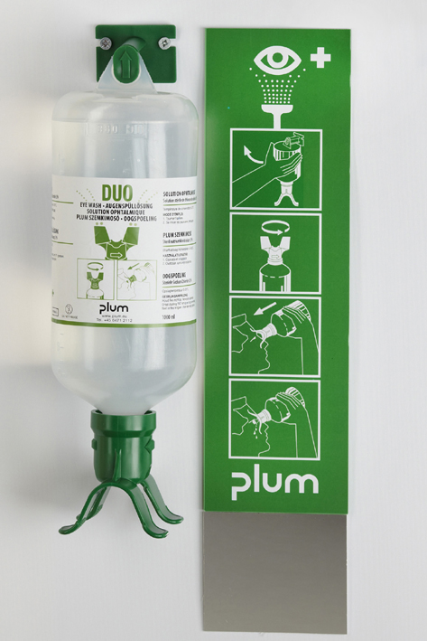Plum Open Station Duo mit 1 Flasche inkl. Wandhalter, Piktogramm und Spiegel