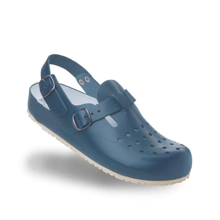 Sandale Modell BAD TÖLZ gelocht, mit Rist- und Fersenriemen, blau, Gr. 39