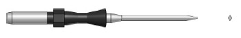 Messerelektrode, schwertförmig, gerade, isoliert, 4mm Anschluss