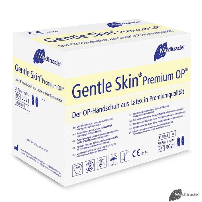 Gentle Skin Premium OP-Handschuhe Latex, PF, steril, Gr. 9 (50 Paar)